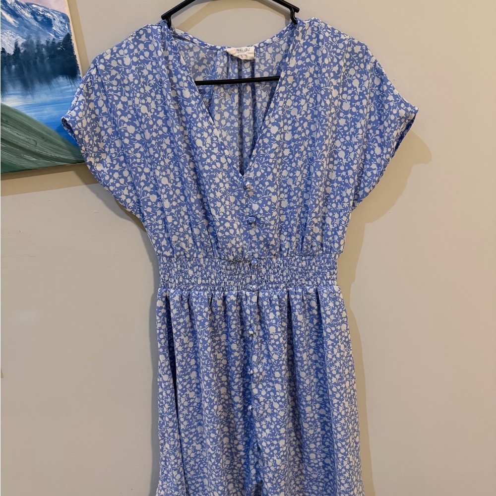 Sienna Sky Blue and White Floral Dress